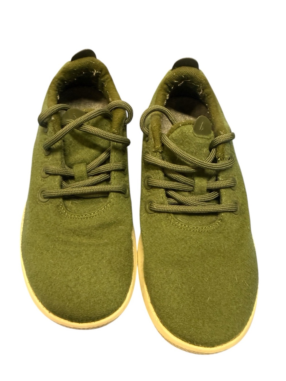 allbirds Wool Sneaker in Olive Green with Cream Sole Size 8 - Picture 2 of 7